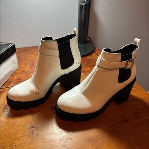 White Ankle Boots size 8